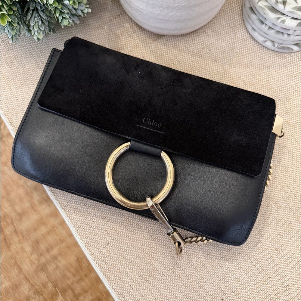🖤 Chloe Black Leather & Suede Faye Crossbody Bag 🖤